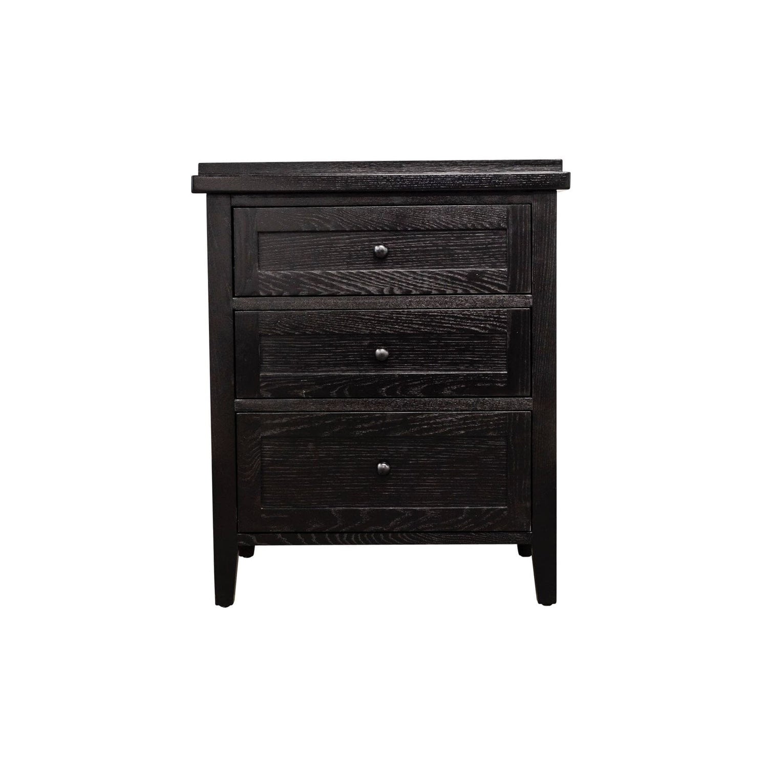 Hamptons Bedside L600mm - 3 Drawer Bedroom Furniture Beachwood Designs Black 