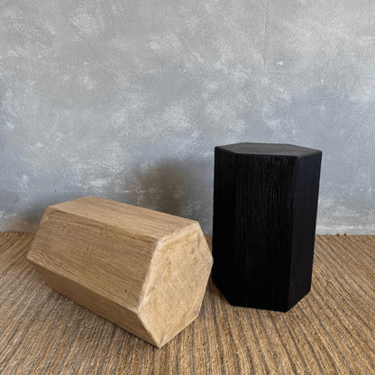 Hexagon Elm Side Table Living Furniture Beachwood Designs 