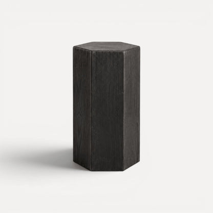 Hexagon Elm Side Table Living Furniture Beachwood Designs Black 