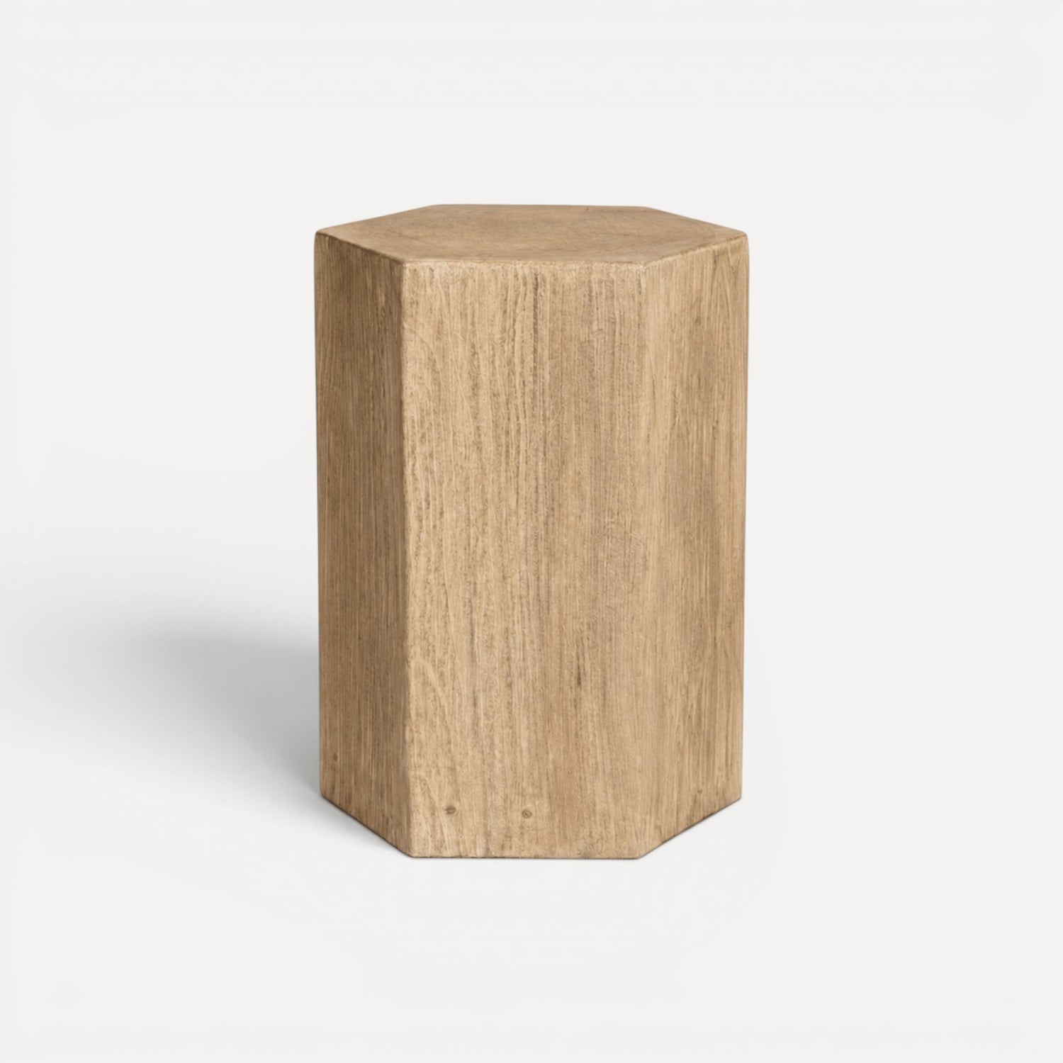 Hexagon Elm Side Table Living Furniture Beachwood Designs Natural 