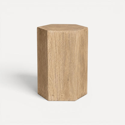 Hexagon Elm Side Table Living Furniture Beachwood Designs Natural 