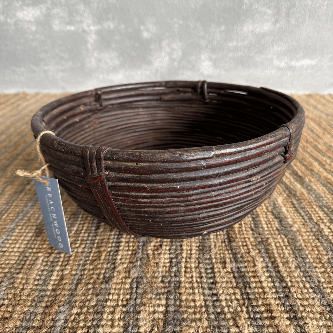 Indian Round Bamboo Bowl Homewares Beachwood Designs 