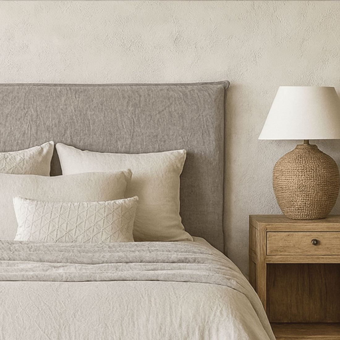 Laguna Linen Bedhead - Queen Bedroom Furniture Beachwood Designs 