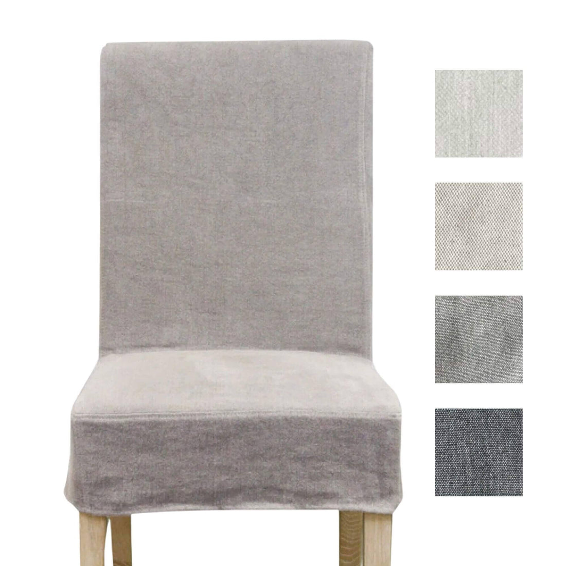 Linen Slip Cover for Collaroy High Back Chair Dining Furniture Beachwood Designs Shale Linen