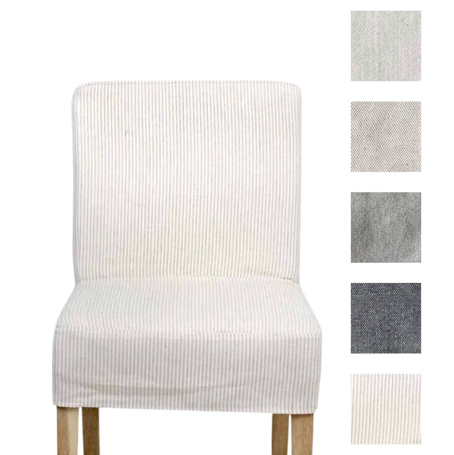 Linen Slip Cover for Collaroy Low Back Chair Dining Furniture Beachwood Designs Pinstripe 