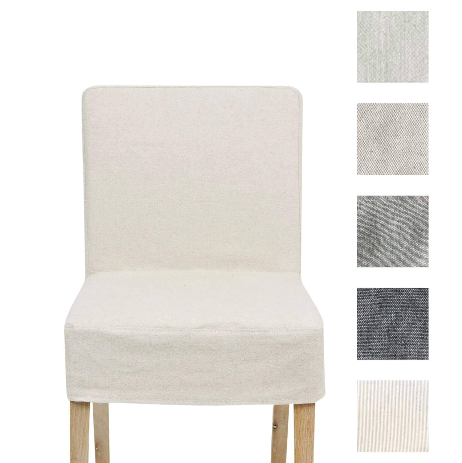 Linen Slip Cover for Collaroy Low Back Chair Dining Furniture Beachwood Designs Salt &amp; Pepper Linen Cotton 