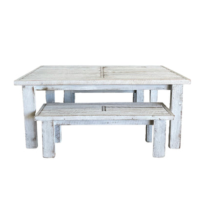 Local Handmade Outdoor Table L2100mm Outdoor Furniture Beachwood Designs Outdoor Fence Paling Whitewash (OD-FT-2)