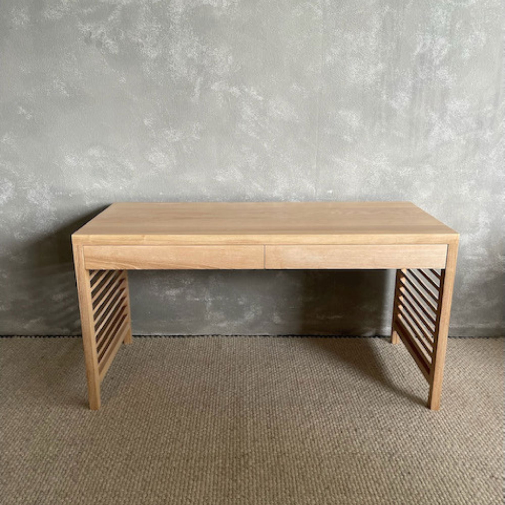 Louvred Desk L1500mm with 2 Drawers Office &amp; Storage Furniture Beachwood Designs