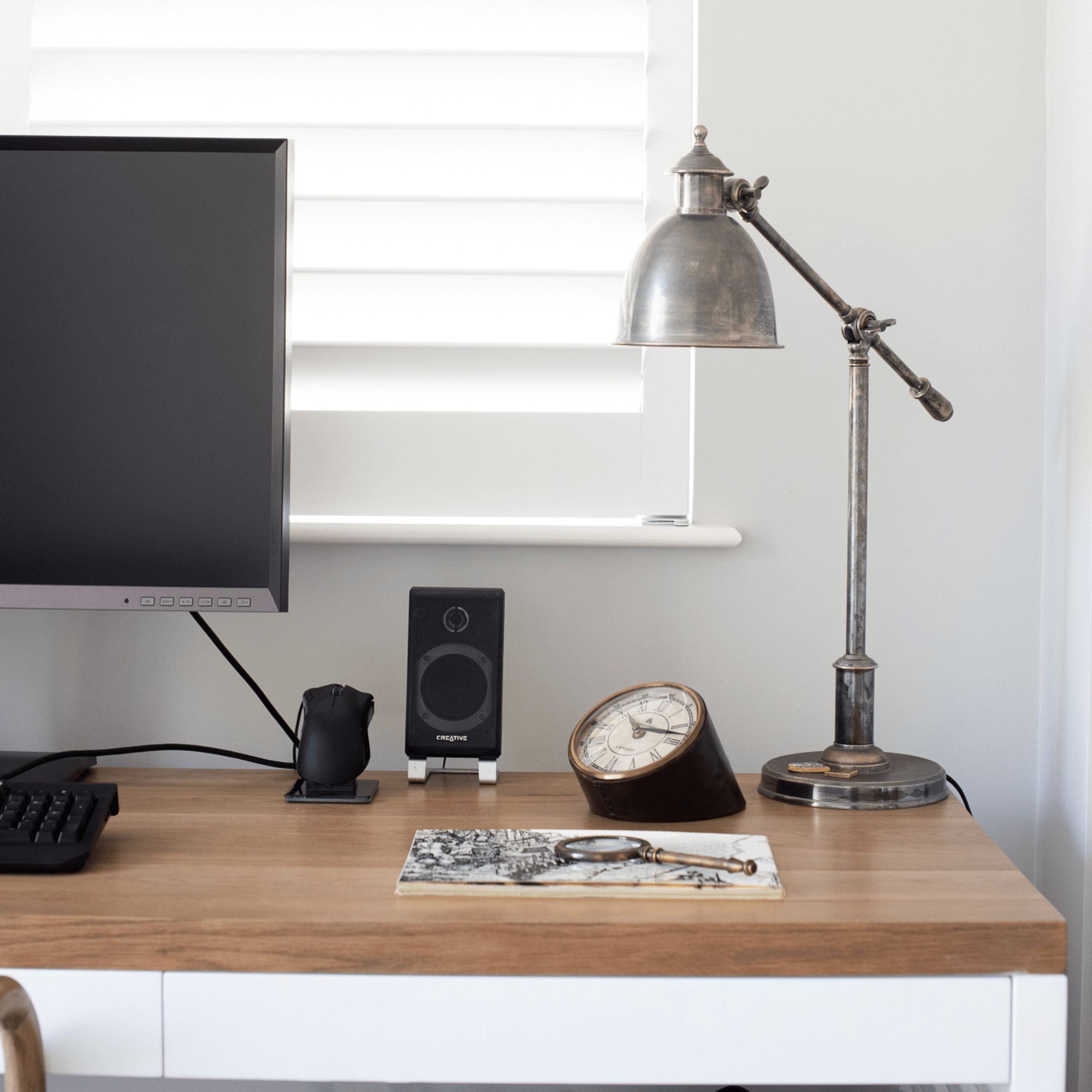Louvred Desk L1500mm with 2 Drawers Office &amp; Storage Furniture Beachwood Designs