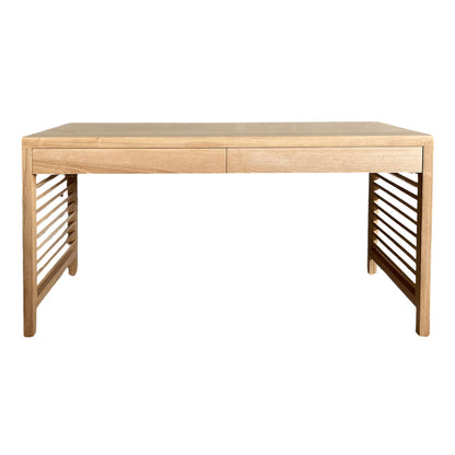 Louvred Desk L1500mm with 2 Drawers Office &amp; Storage Furniture Beachwood Designs Limed Ash 