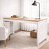 Louvred Desk L1500mm with 2 Drawers Office & Storage Furniture Beachwood Designs White & Limed Ash 