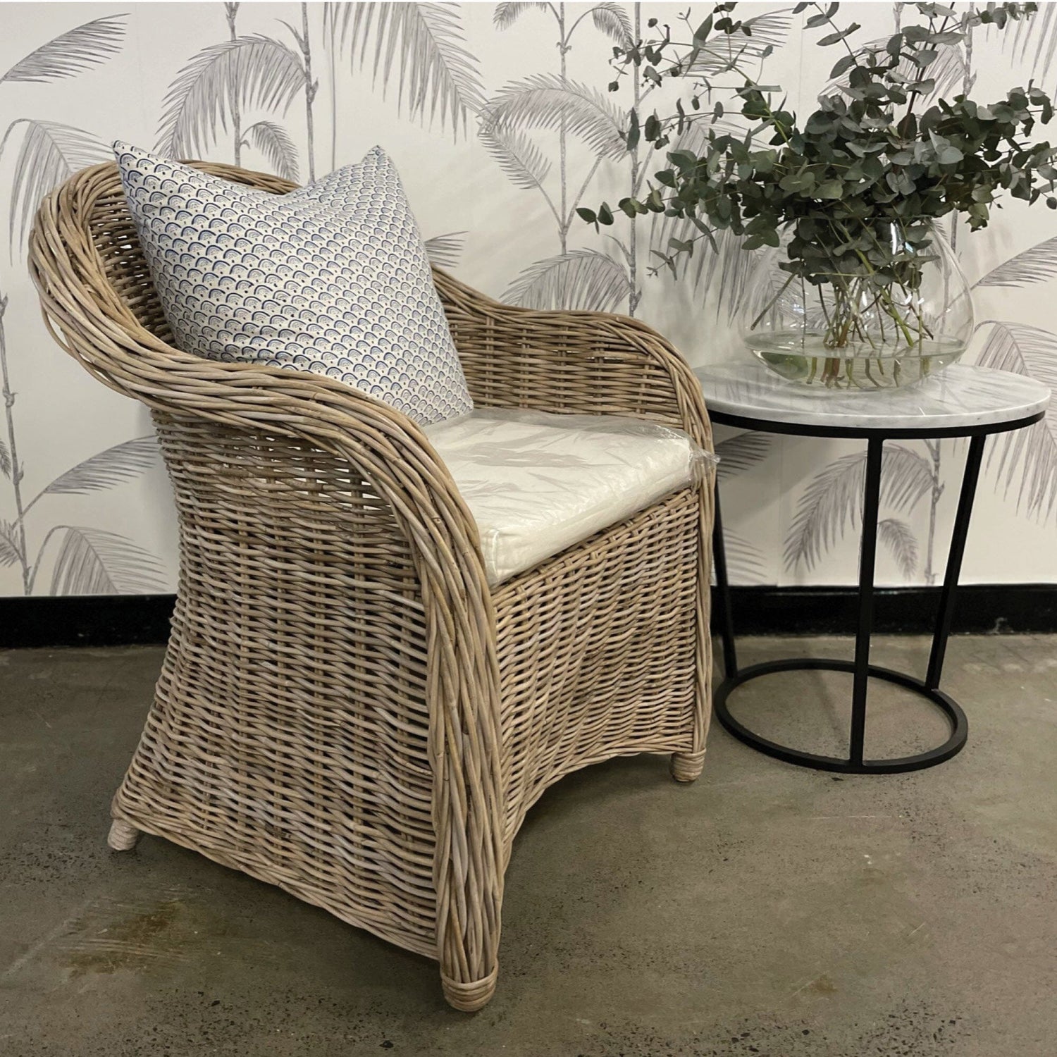 Madison Wicker Armchair Living Furniture Beachwood Designs Grey Rattan 