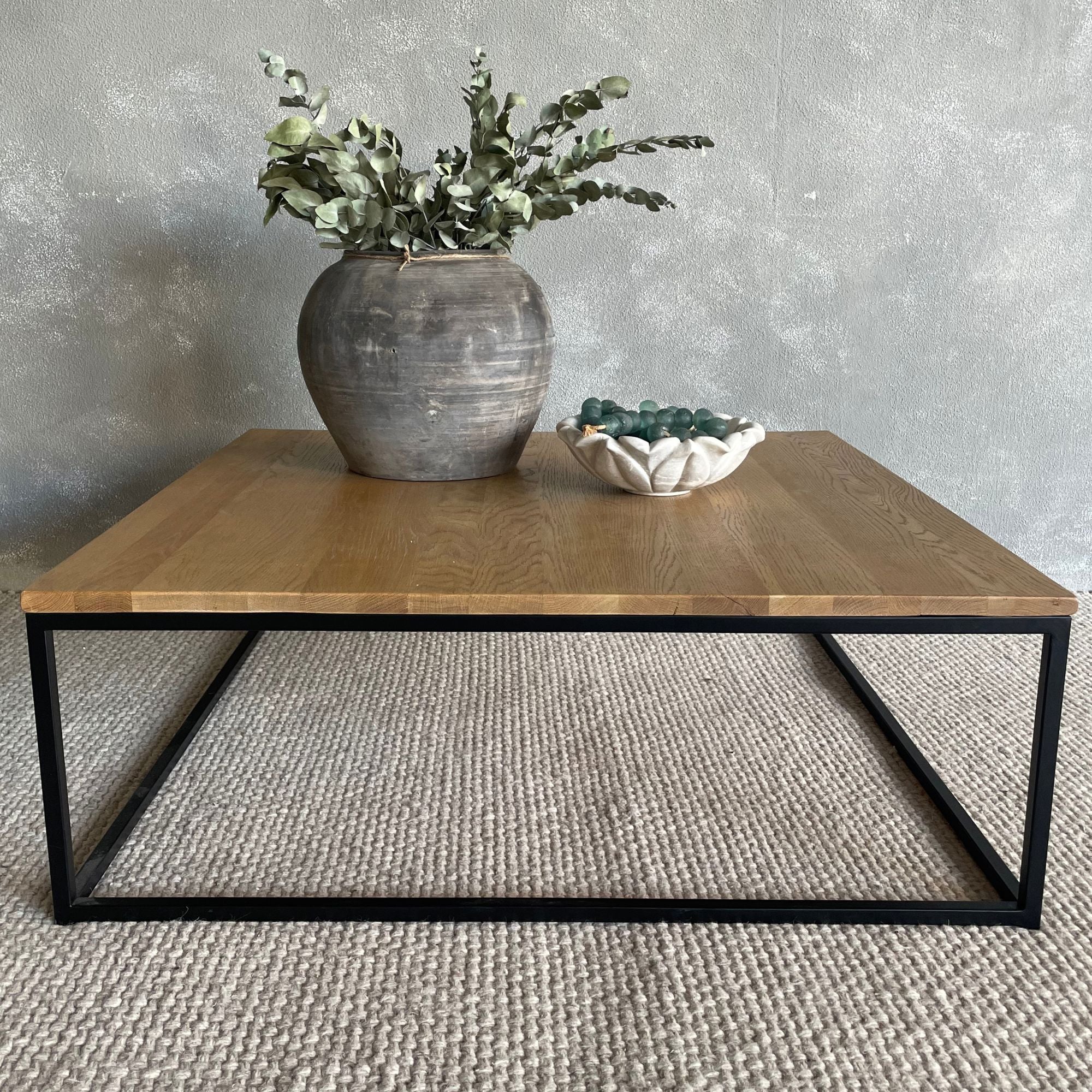 Manhattan Square Coffee Table - Weathered American Oak Living Furniture Beachwood Designs 