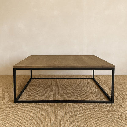 Manhattan Square Coffee Table - Weathered American Oak Living Furniture Beachwood Designs 