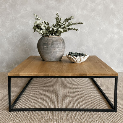 Manhattan Square Coffee Table - Weathered American Oak Living Furniture Beachwood Designs 