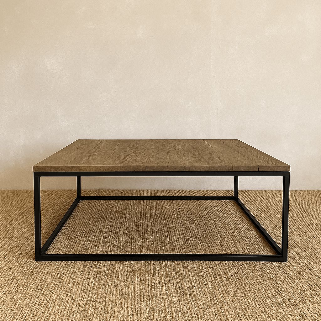 Manhattan Square Coffee Table - Weathered American Oak Living Furniture Beachwood Designs 