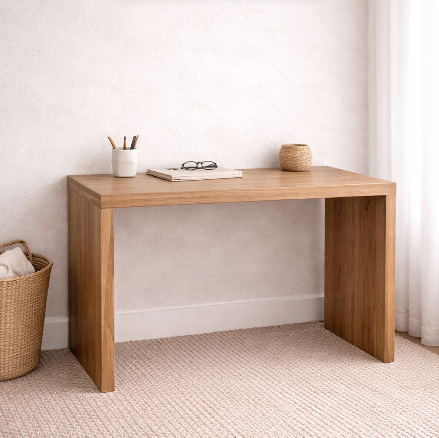 Modern Desk L1200mm Office &amp; Storage Furniture Beachwood Designs Natural Oak 