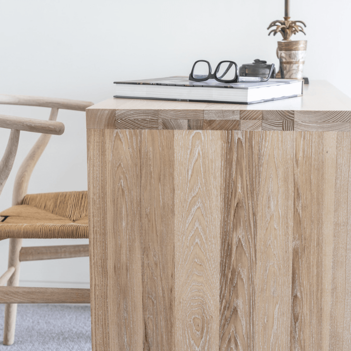 BEACHWOOD - Modern Desk with 3 Drawers L2000mm