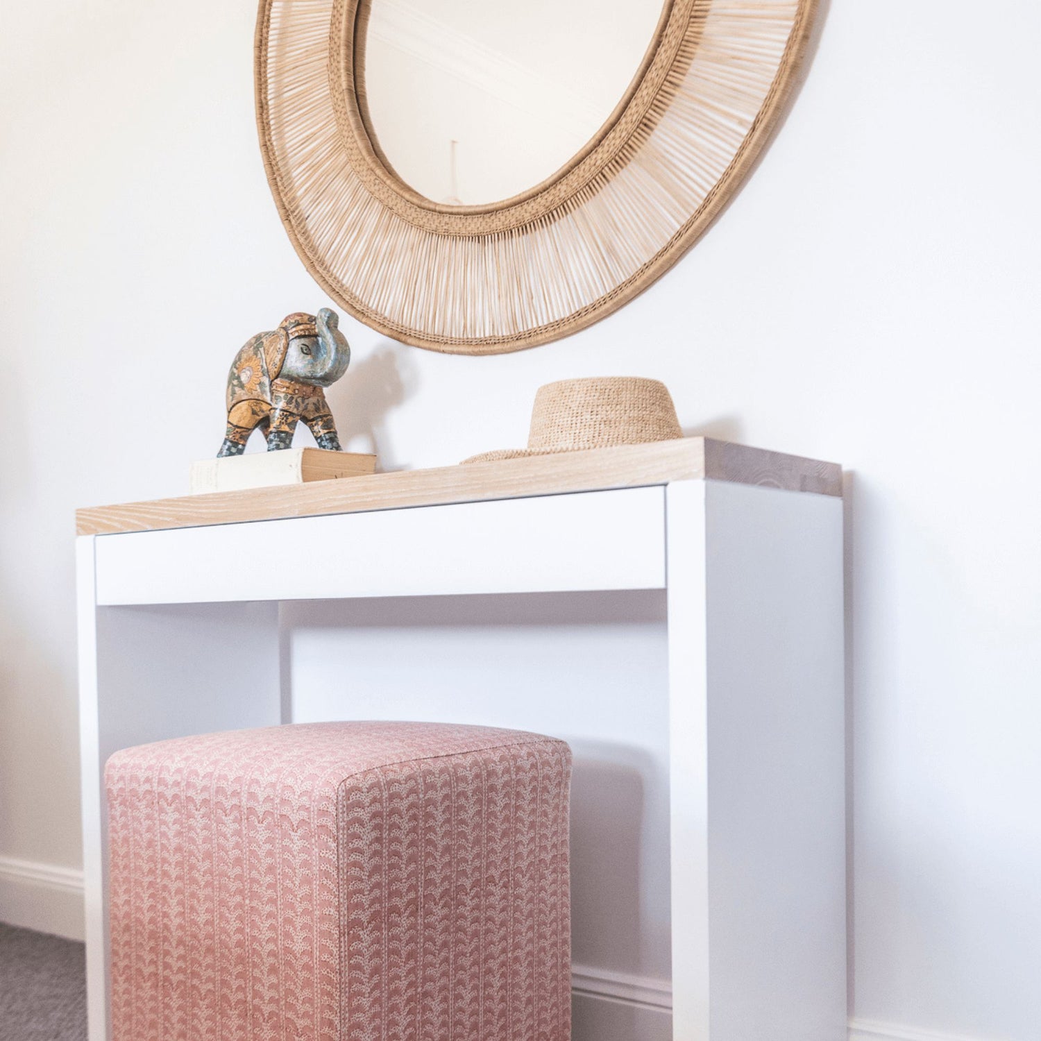 Modern Desk with 1 Drawer L1000mm Office &amp; Storage Furniture Beachwood Designs White &amp; Limed Ash 