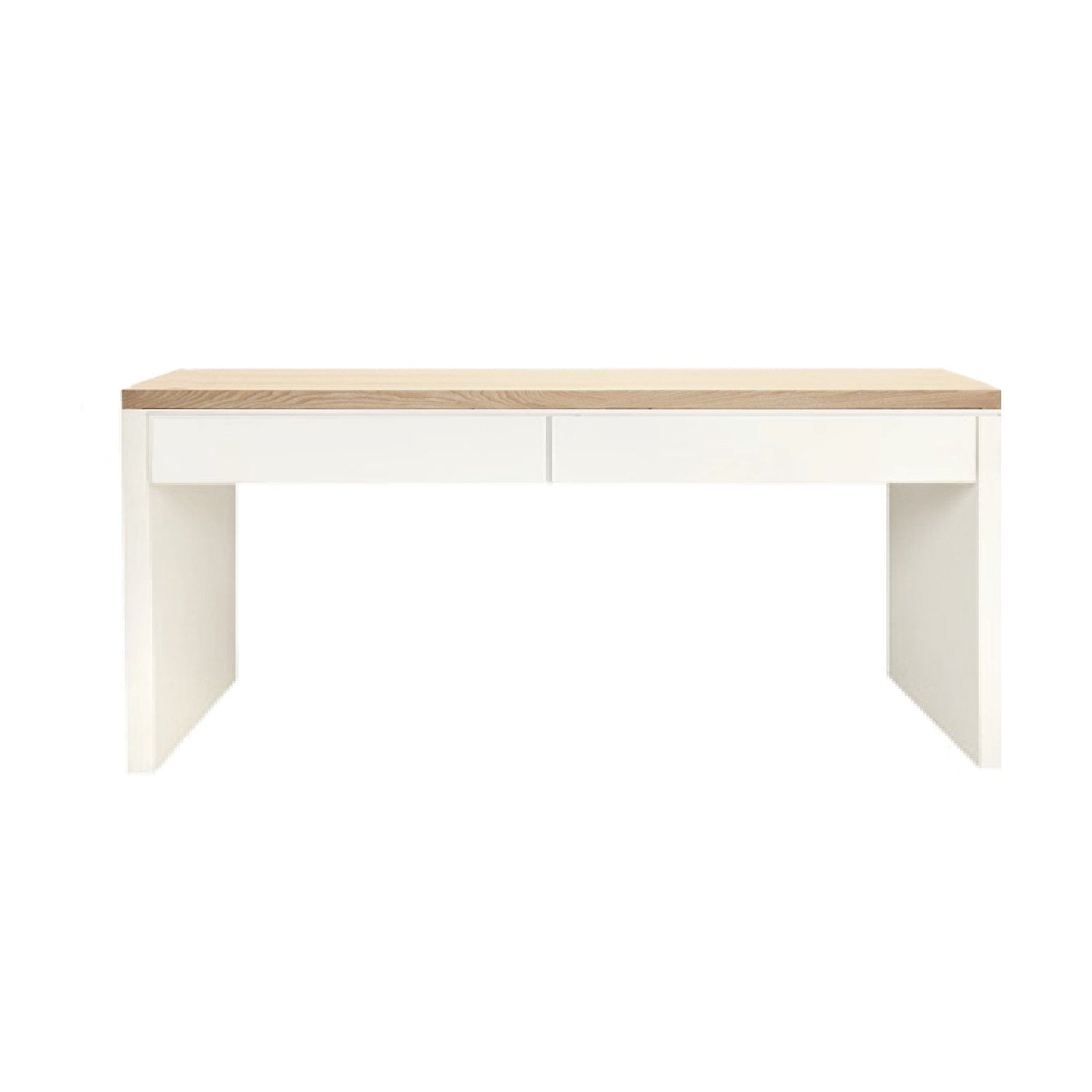 Modern Desk with 2 Drawers L1500mm Office &amp; Storage Furniture Beachwood Designs White &amp; Limed Ash 