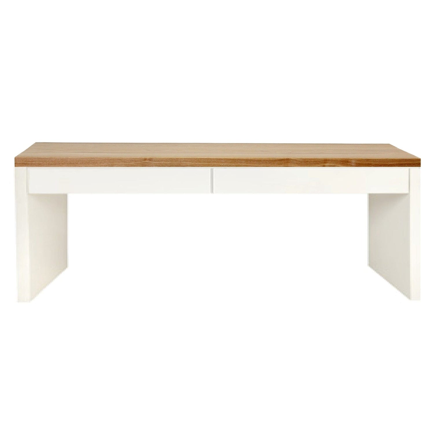 Modern Desk with 2 Drawers L1500mm Office &amp; Storage Furniture Beachwood Designs White &amp; Weathered Oak 