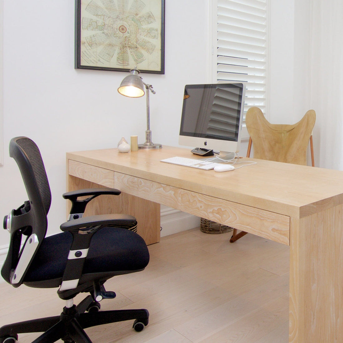 Modern Desk with 2 Drawers L1700mm Office &amp; Storage Furniture Beachwood Designs 