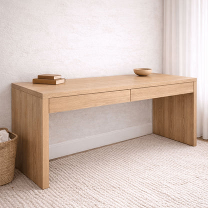 Modern Desk with 2 Drawers L1700mm Office &amp; Storage Furniture Beachwood Designs Limed Ash 