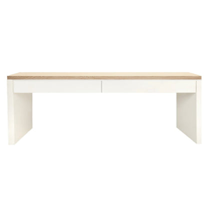 Modern Desk with 2 Drawers L1700mm Office &amp; Storage Furniture Beachwood Designs White &amp; Limed Ash 