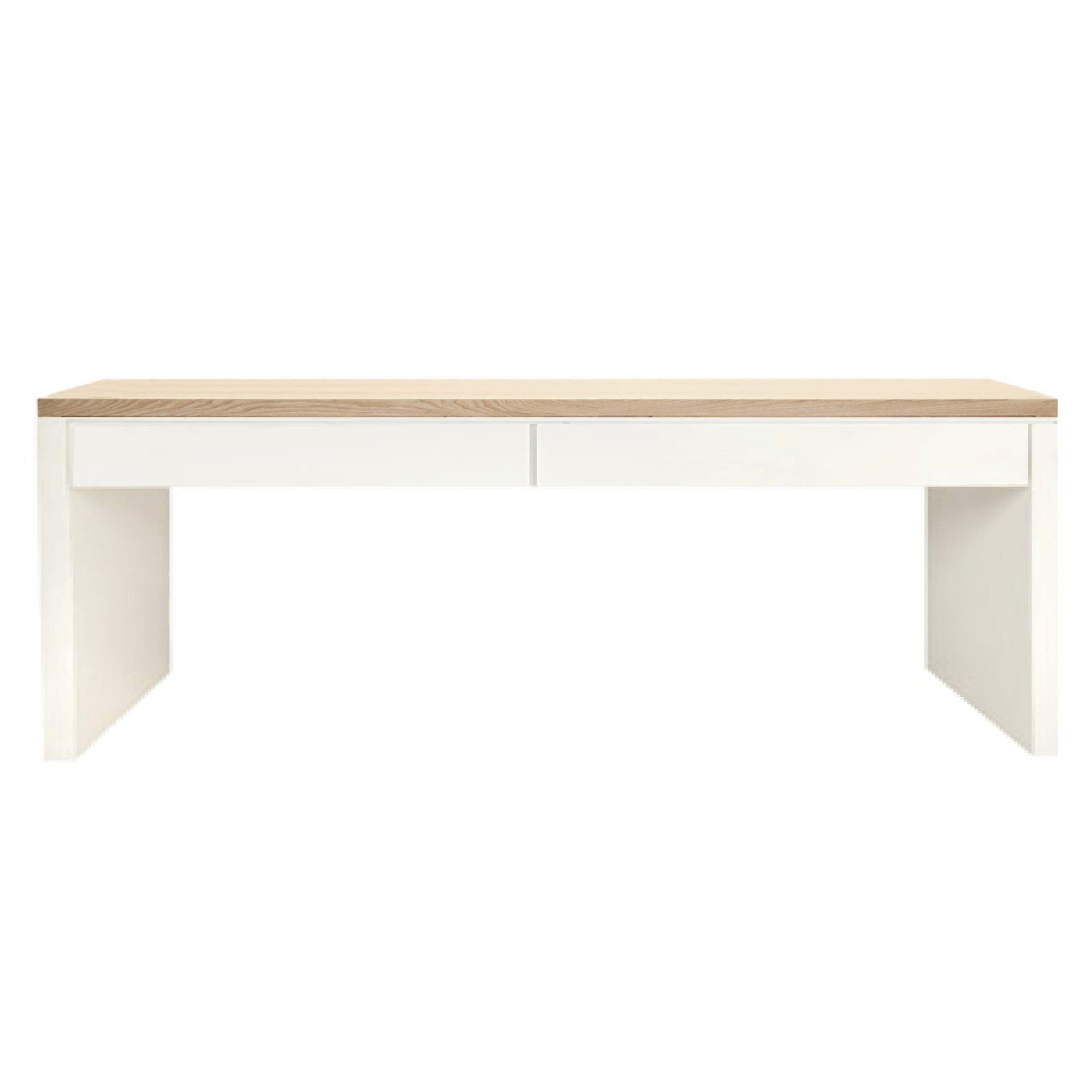 Modern Desk with 2 Drawers L1700mm Office &amp; Storage Furniture Beachwood Designs White &amp; Limed Ash 
