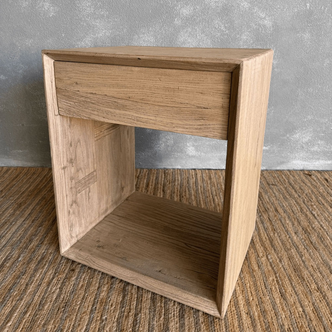 Modern Elm Bedside 500L - 1 Drawer Bedroom Furniture Beachwood Designs 