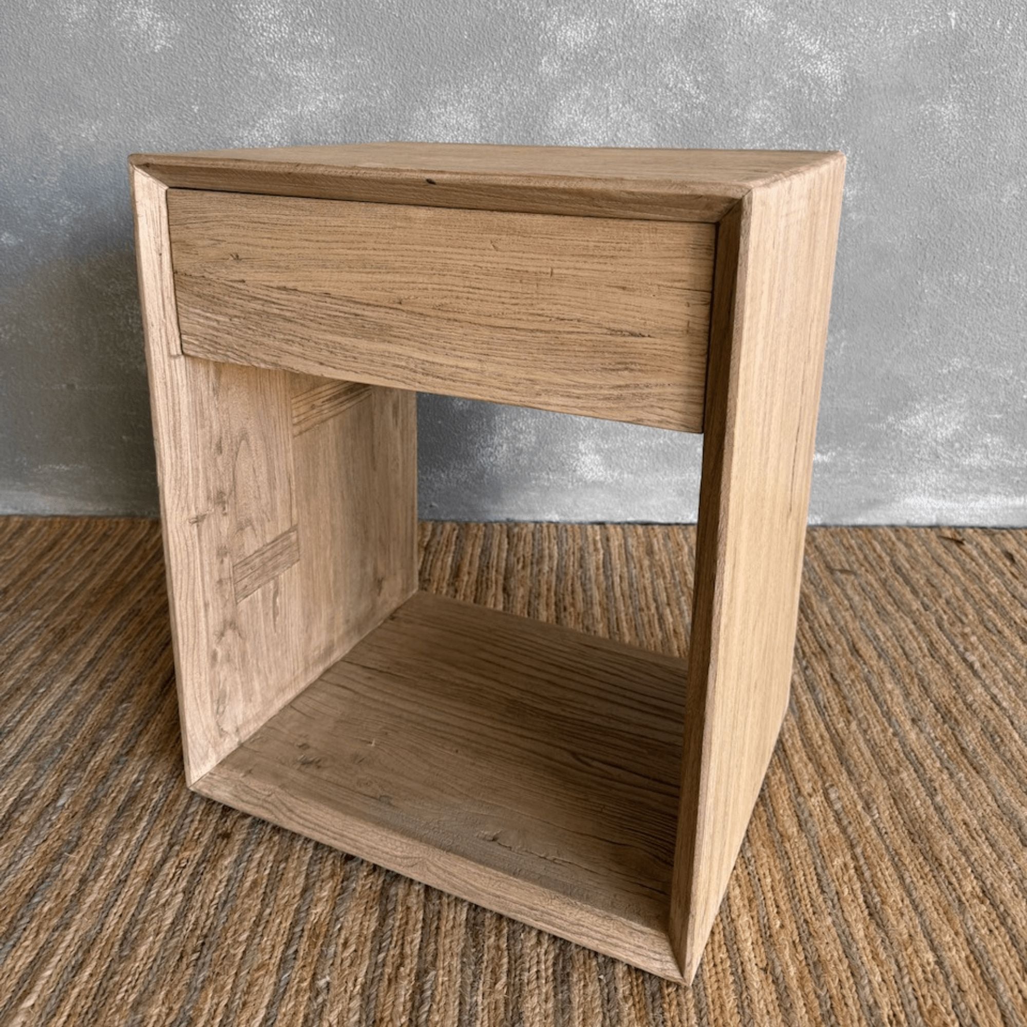 Modern Elm Bedside 500L - 1 Drawer Bedroom Furniture Beachwood Designs 