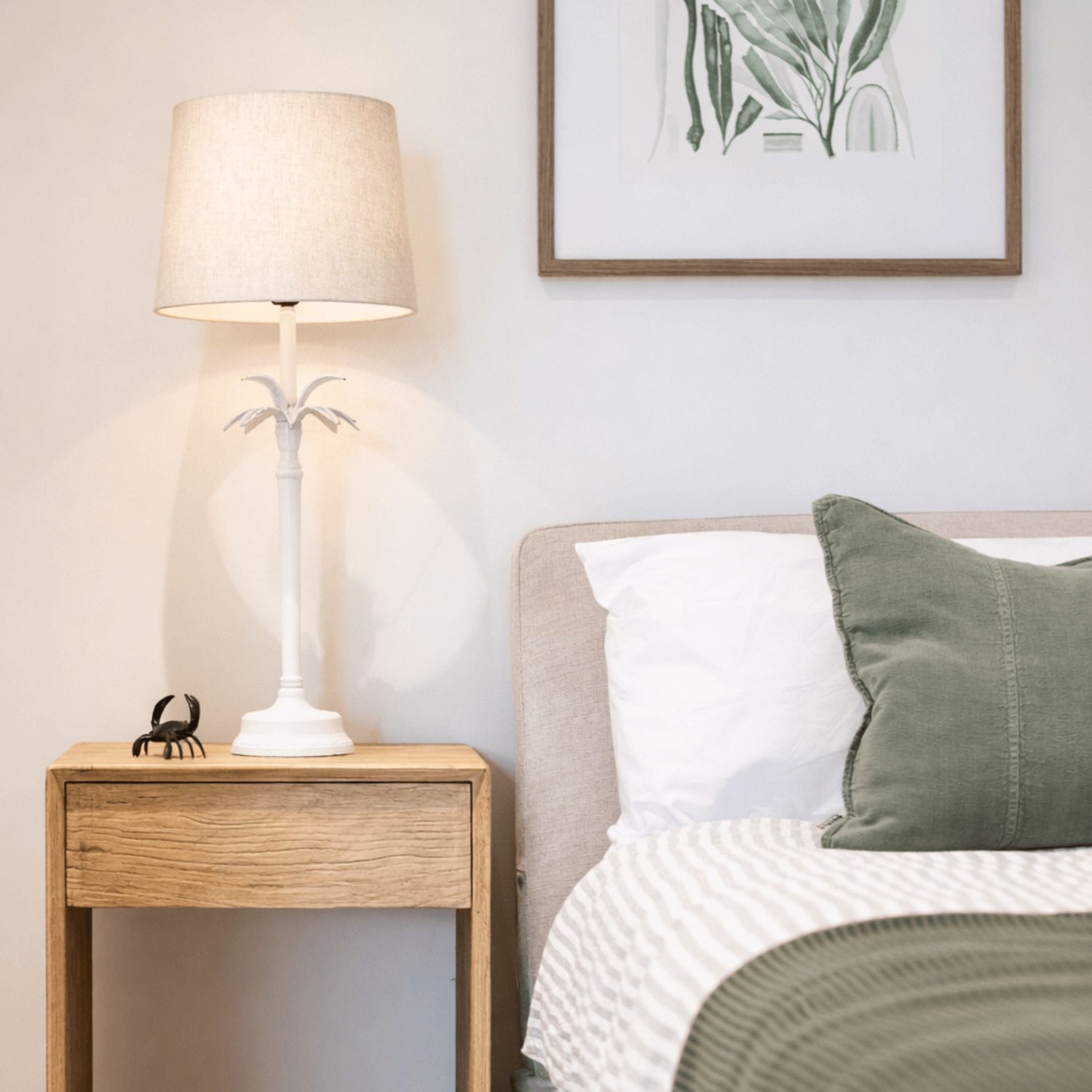 Modern Elm Bedside 500L - 1 Drawer Bedroom Furniture Beachwood Designs 