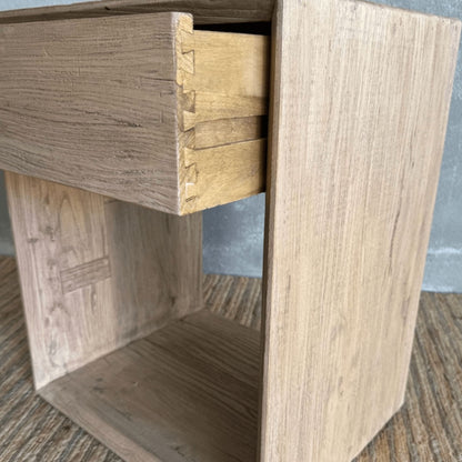 Modern Elm Bedside 500L - 1 Drawer Bedroom Furniture Beachwood Designs 
