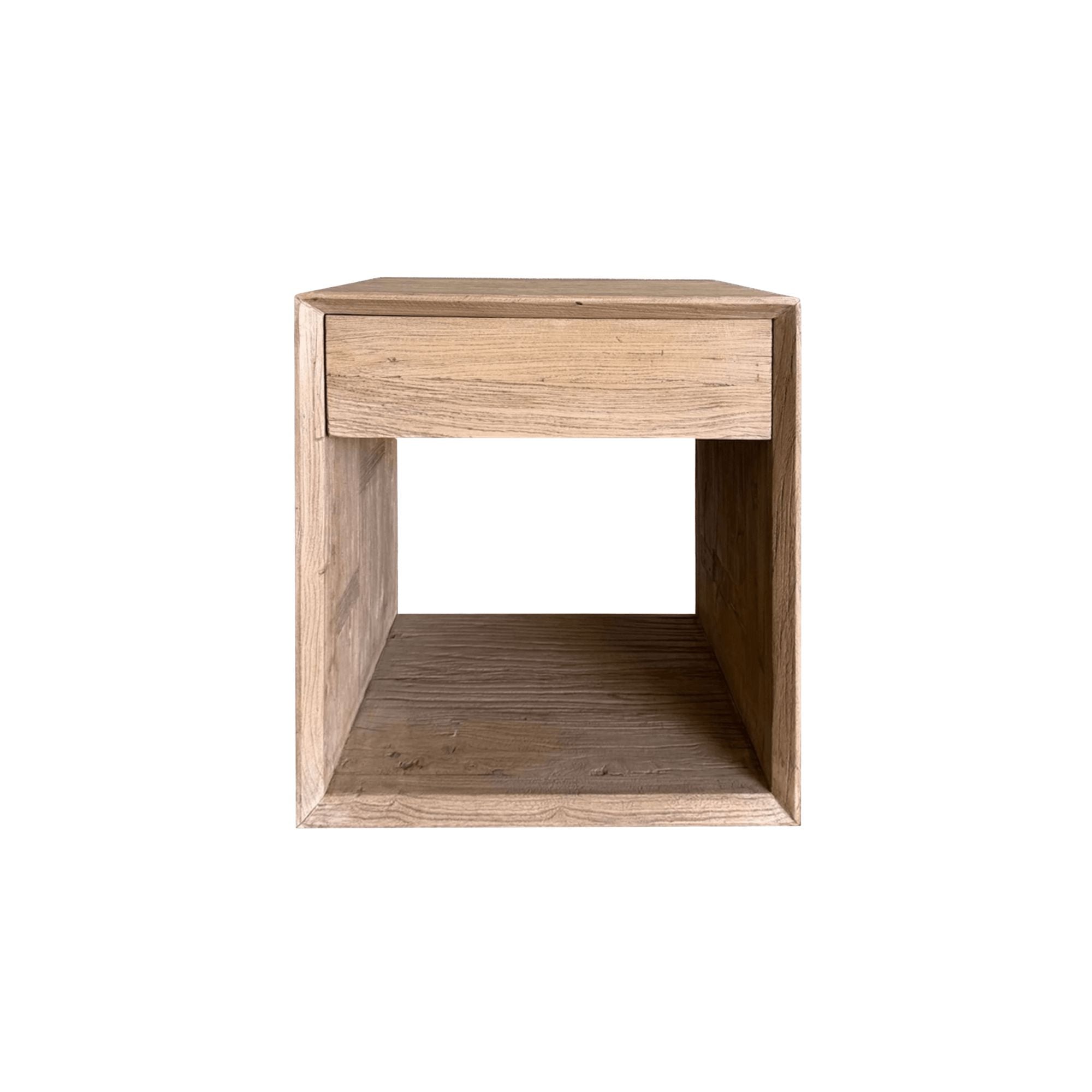 Modern Elm Bedside 500L - 1 Drawer Bedroom Furniture Beachwood Designs 
