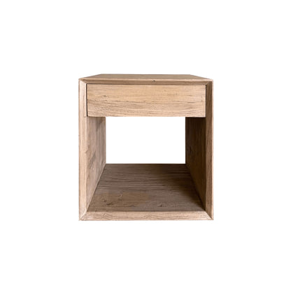 Modern Elm Bedside 500L - 1 Drawer Bedroom Furniture Beachwood Designs 