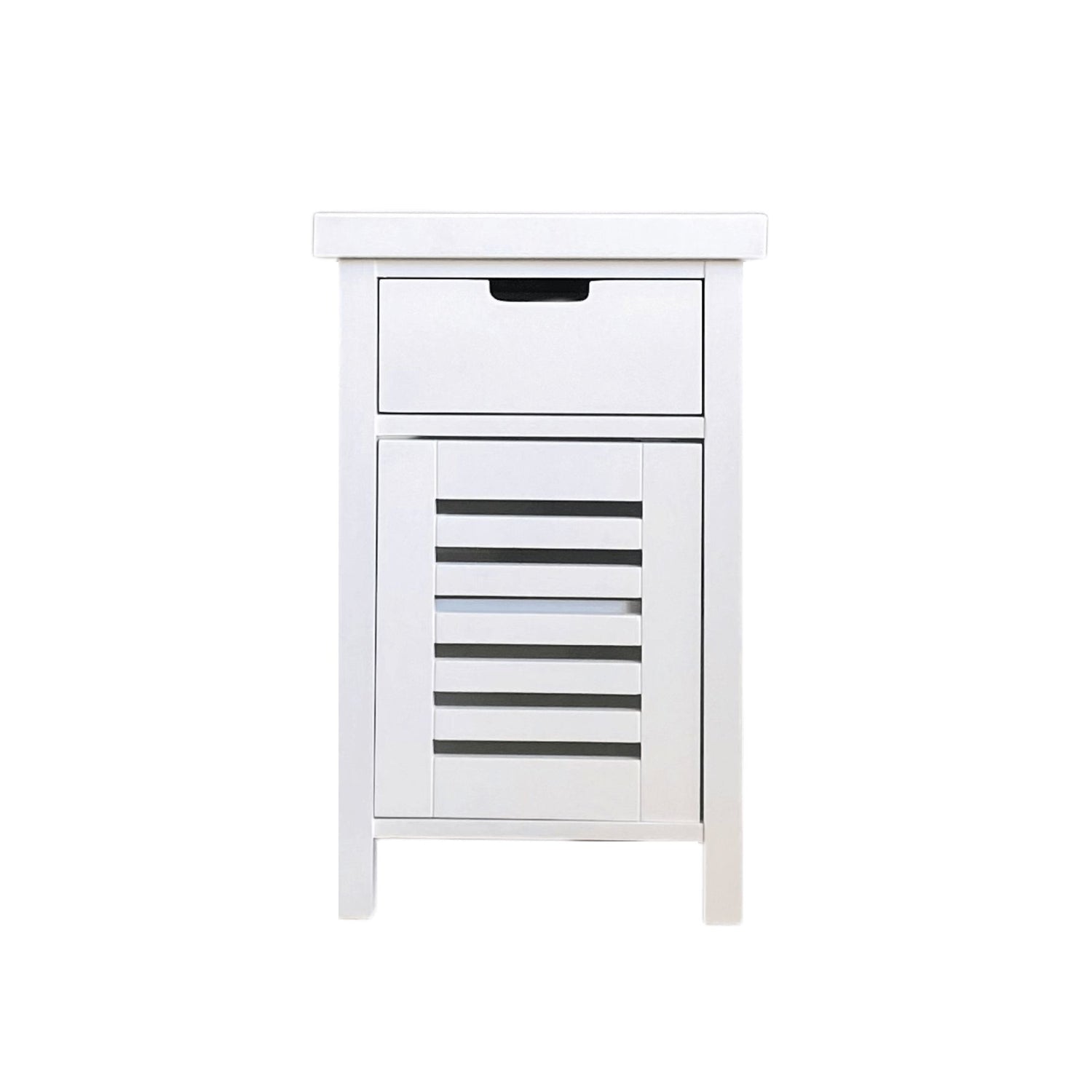 Newport Bedside L450mm - 1 Drawer Bedroom Furniture Beachwood Designs White 