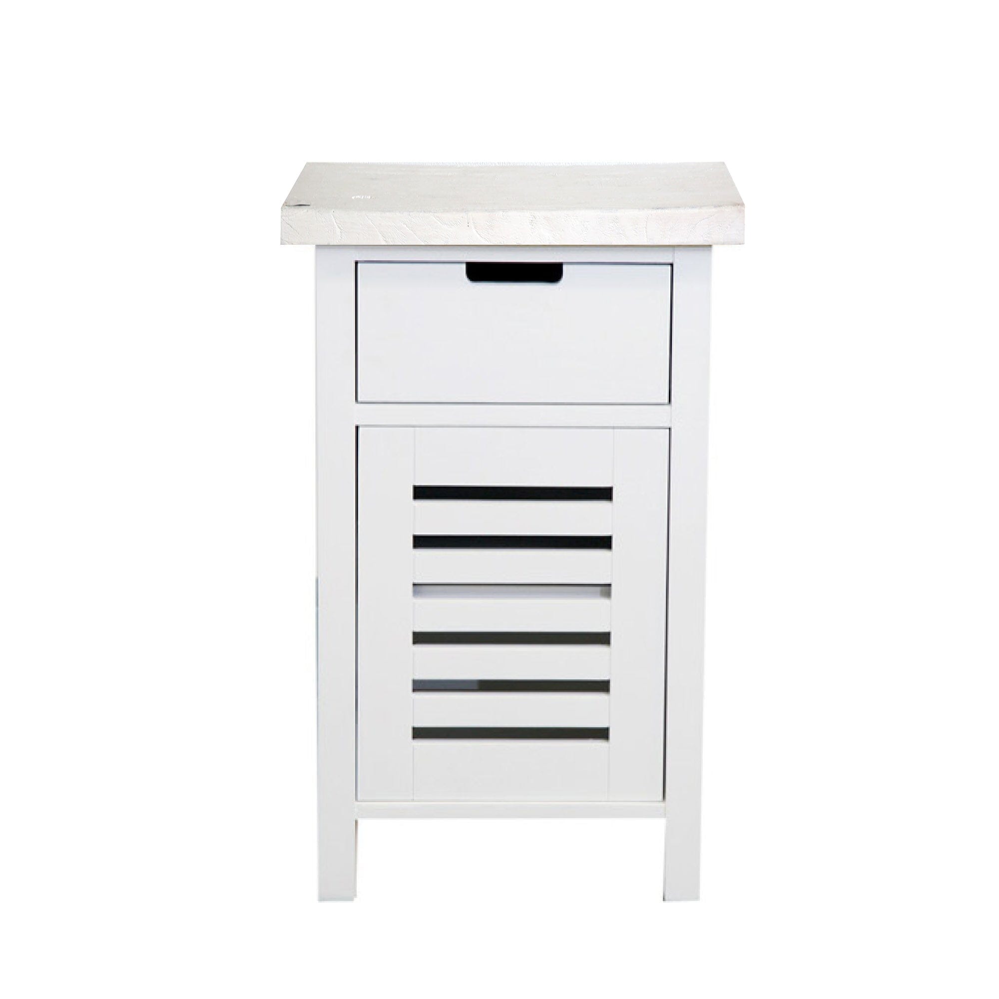 Newport Bedside L450mm - 1 Drawer Bedroom Furniture Beachwood Designs White 