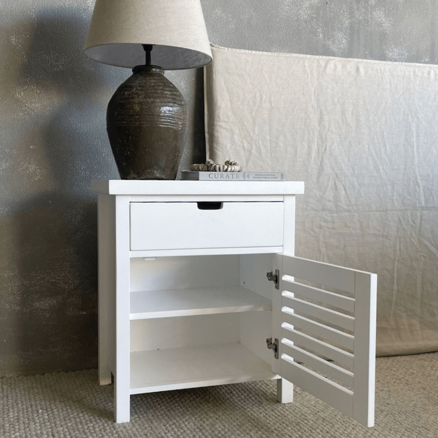 Newport Bedside L600mm - 1 Drawer Bedroom Furniture Beachwood Designs 