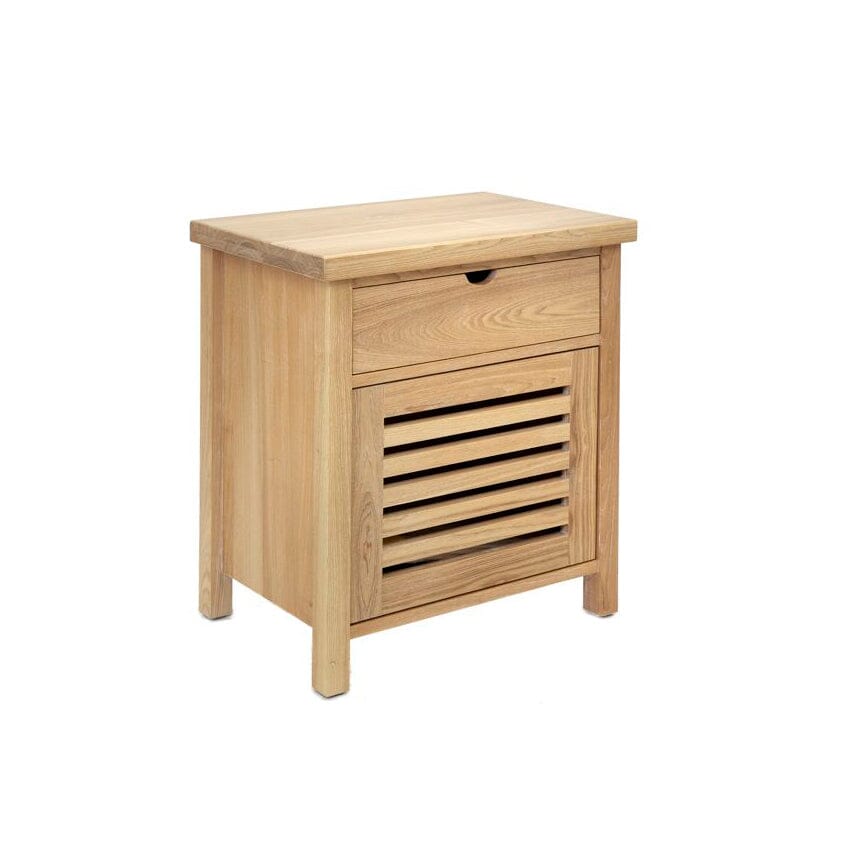 Newport Bedside L600mm - 1 Drawer Bedroom Furniture Beachwood Designs Limed Ash 