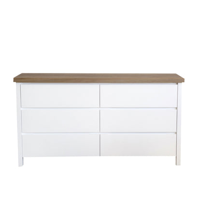 Newport Chest of Drawers L1600mm Bedroom Furniture Beachwood Designs White &amp; Weathered Oak 