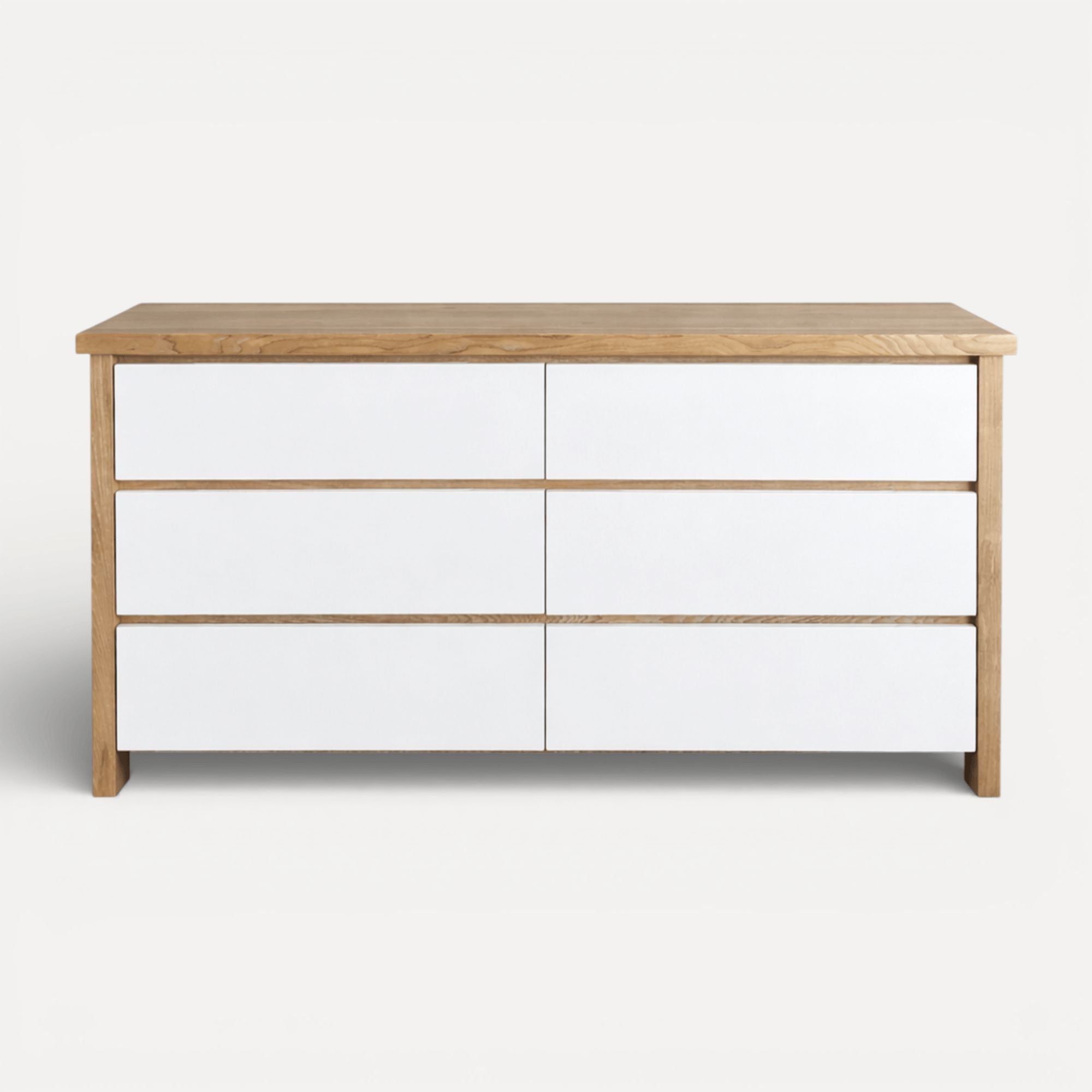 Newport Chest of Drawers L1800mm Bedroom Furniture Beachwood Designs Limed Ash Frame White Drwrs Drs 