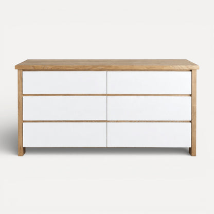 Newport Chest of Drawers L1800mm Bedroom Furniture Beachwood Designs Limed Ash Frame White Drwrs Drs 