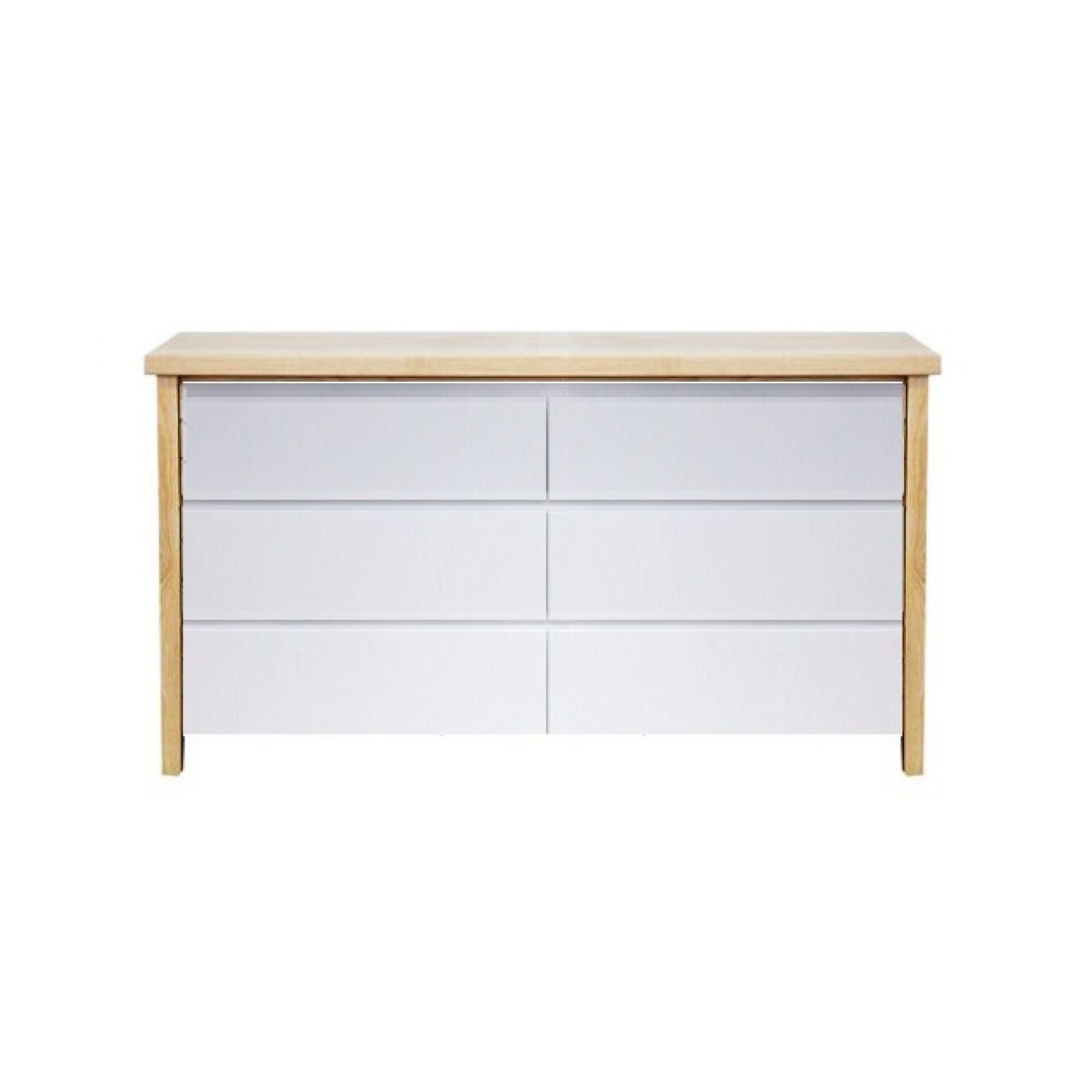 Newport Chest of Drawers L1800mm Bedroom Furniture Beachwood Designs Limed Ash Frame White Drwrs Drs 