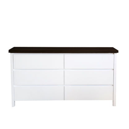 Newport Chest of Drawers L1800mm Bedroom Furniture Beachwood Designs White &amp; Black Ash 