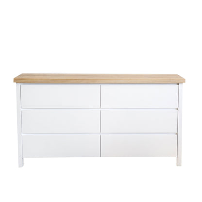 Newport Chest of Drawers L1800mm Bedroom Furniture Beachwood Designs White &amp; Limed Ash 