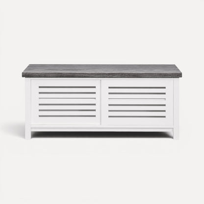 Newport Media Unit L1200mm Living Furniture Beachwood Designs White &amp; Grey Limed 