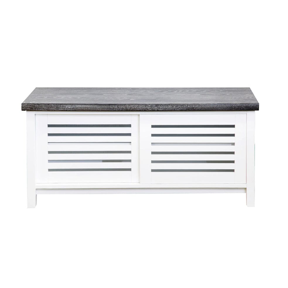 Newport Media Unit L1200mm Living Furniture Beachwood Designs White &amp; Grey Limed 