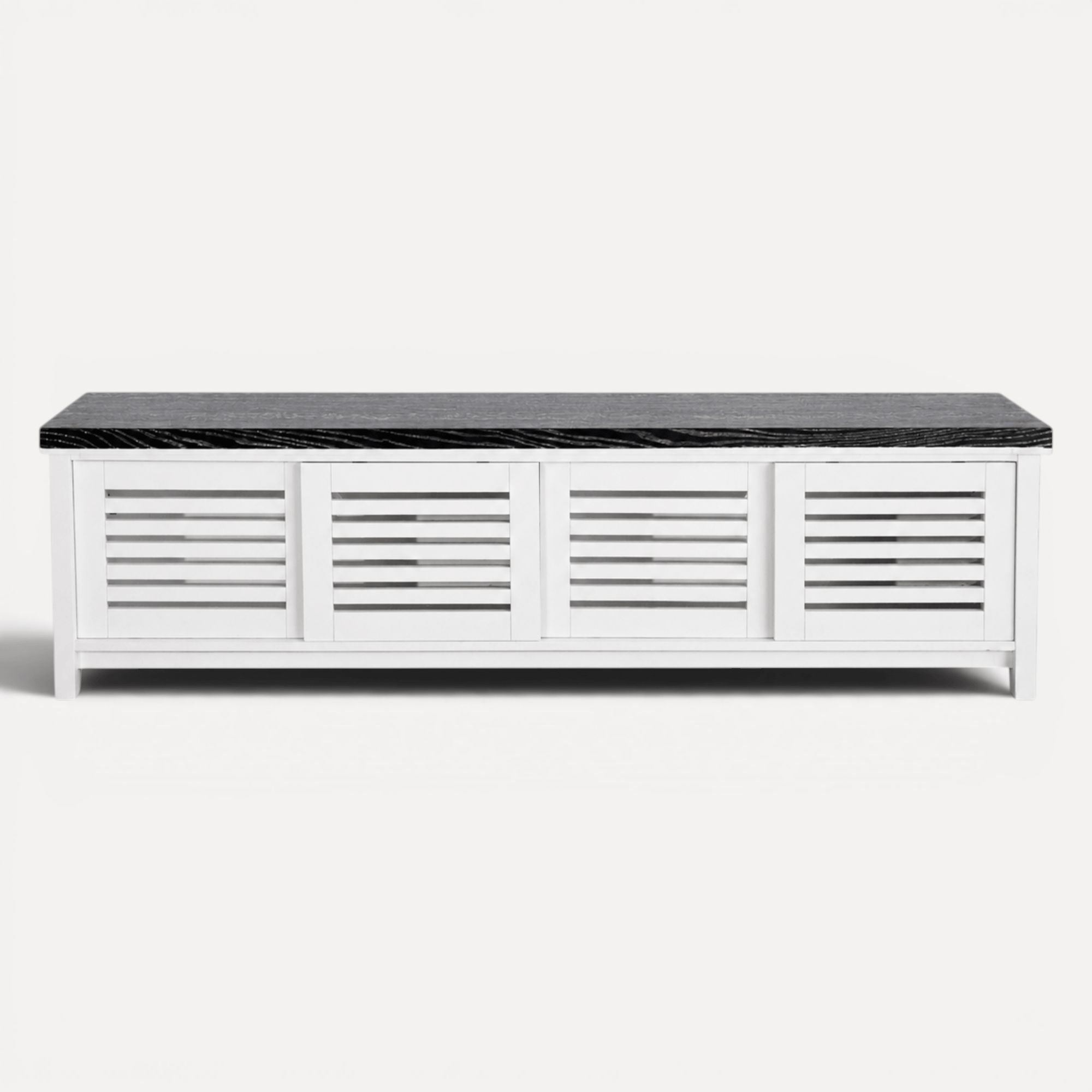 Newport Media Unit L2000mm Living Furniture Beachwood Designs White &amp; Grey Limed 