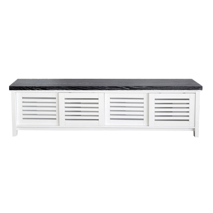 Newport Media Unit L2000mm Living Furniture Beachwood Designs White &amp; Grey Limed