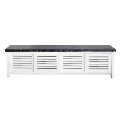 Newport Media Unit L2000mm Living Furniture Beachwood Designs White &amp; Grey Limed 